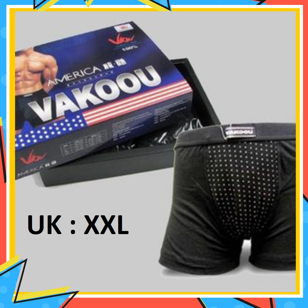 ORIGINAL Celana Boxer Magnet Terapi Kesuburan Pembesar Kelamin MrP Pria Dewasa Vakoou Terbukti Ampuh-XXL:pants size 30-33