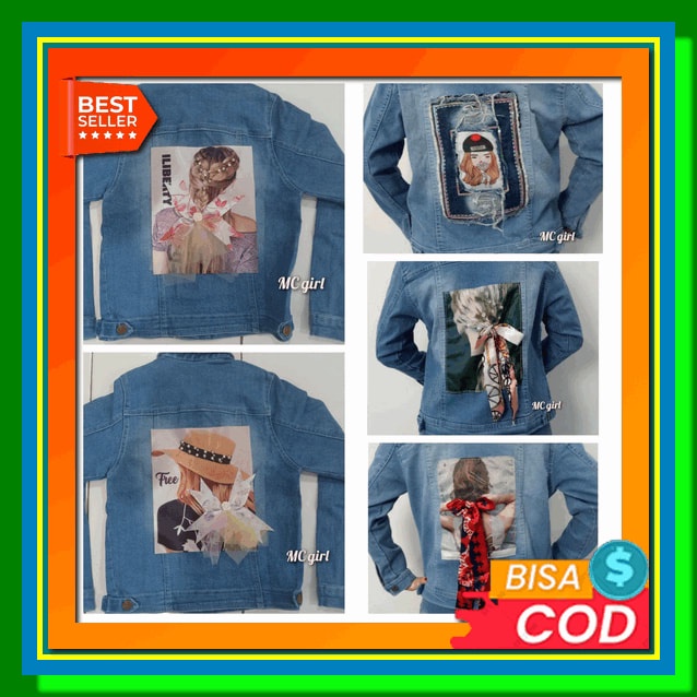 Jaket Wanita Korea Import Cwe Distro Cewek Jins Uo554 Jaket Levis Lo71 Jaket Jeans Mutiara Kode L 93