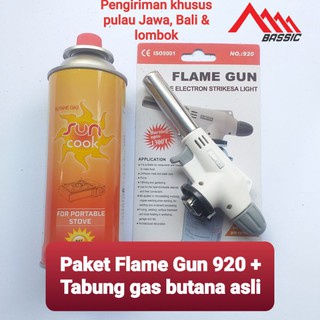 {Khusus Jawa} Paket Flame Gun Gas Torch dan Tabung Gas Portabel Butana Asli