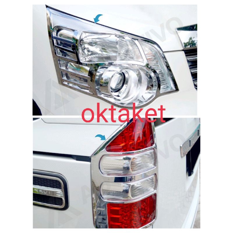 paket garnish lampu depan belakang Nav1 chrome jsl