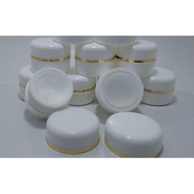  Pot  cream putih  polos  list gold 12 5 gram titik 2 Shopee 