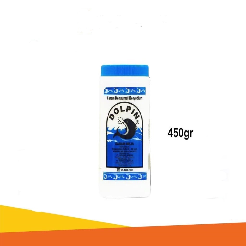 GARAM MEJA YODIUM DOLPIN 450GR BOTOL IODINE SALT