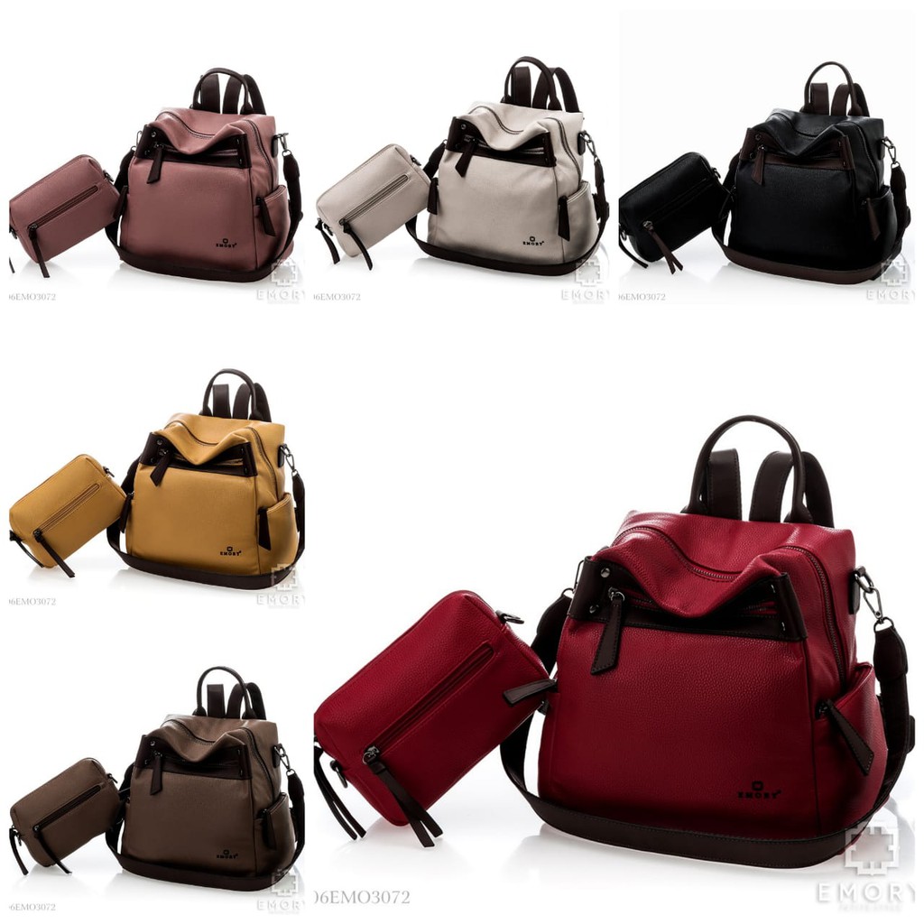 EMORY VALERYA 06EMO3072 ORIGINAL BRAND TAS RANSEL WANITA SET 2IN1 IMPORT BATAM