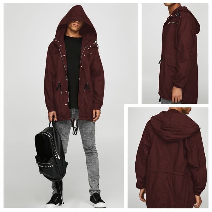 Jacket Parka Pria Hoodie Raven Jaket Fashion Pria Baby Kanvas - Hitam, S(Z4A9) Termurah Jaket Pria T