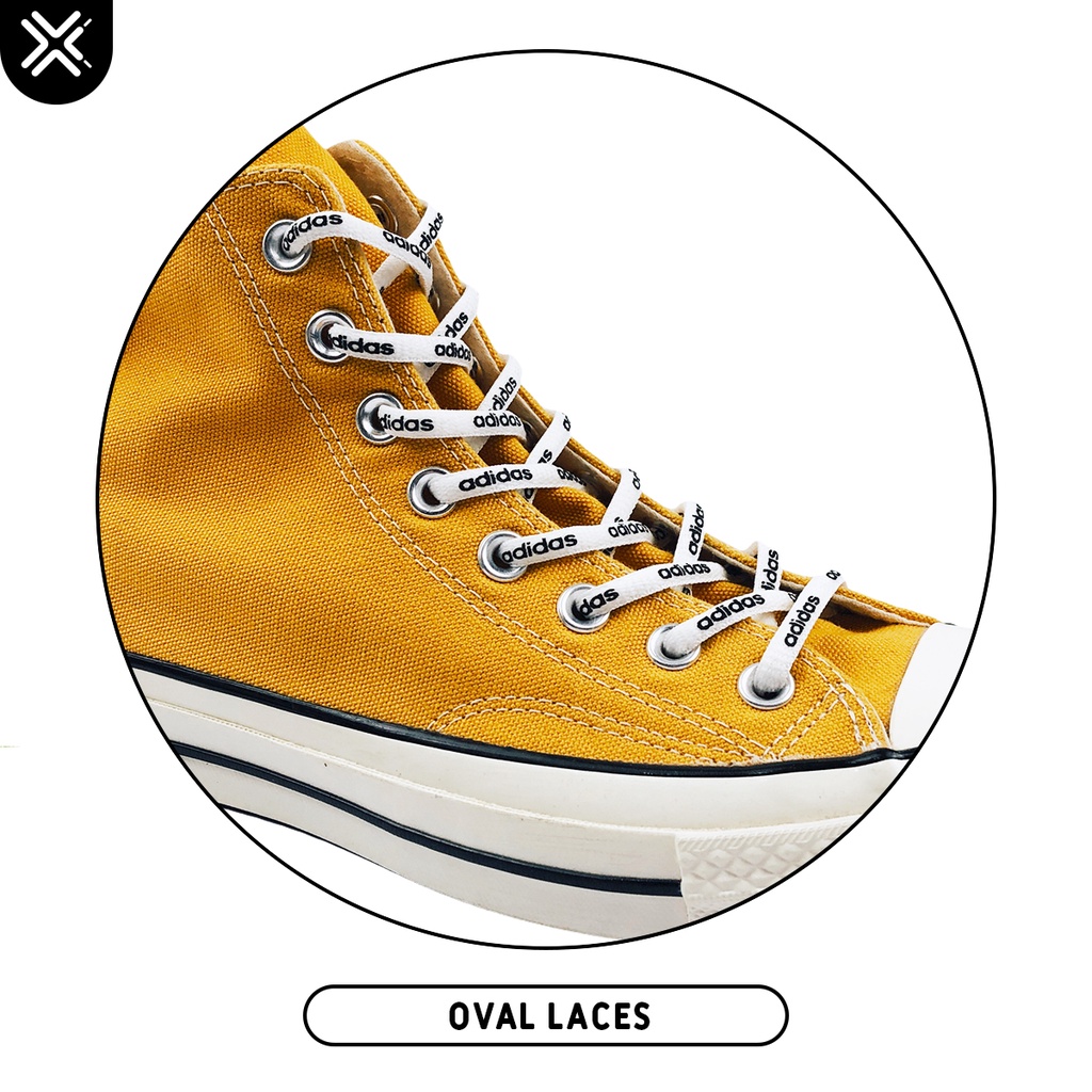 TALI SEPATU OVAL LOGO FONT PUTIH