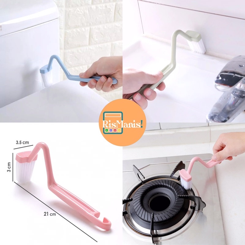 CURVED TOILET BRUSH - Sikat Kloset Kamar Mandi Gagang Panjang Model Melengkung Pembersih WC Wastafel