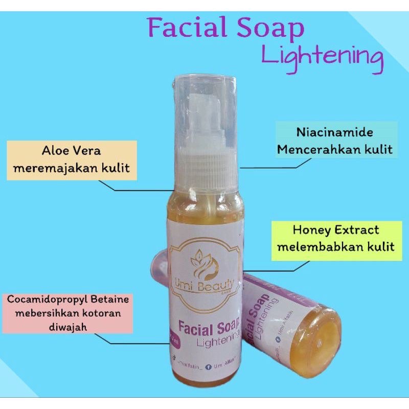 Facial Soap Lightening UBC / Facial wash / Sabun Cuci Muka / Sabun cair / Umi beauty care by umi alf