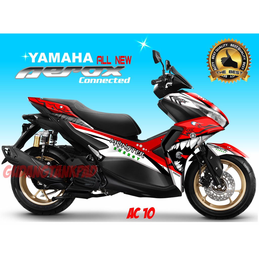 DECAL STIKER ALL NEW AEROX 155 CONNECTED/ STIKER DECAL AEROX 155 CONNECTED, SHARK