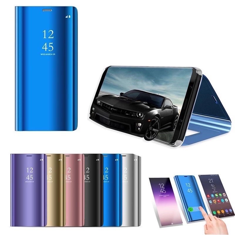 OPPO RENO 7 5G RENO 6 5 5F 4 4F 4 PRO 4G 5G Flip Smart Mirror Clear Case Standing Cover