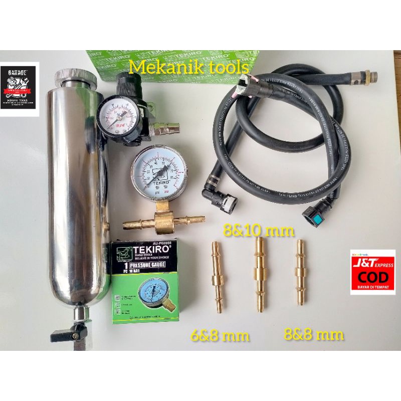 SEPAKET Tabung Infus Injector Mobil motor Pressure gauge mobil