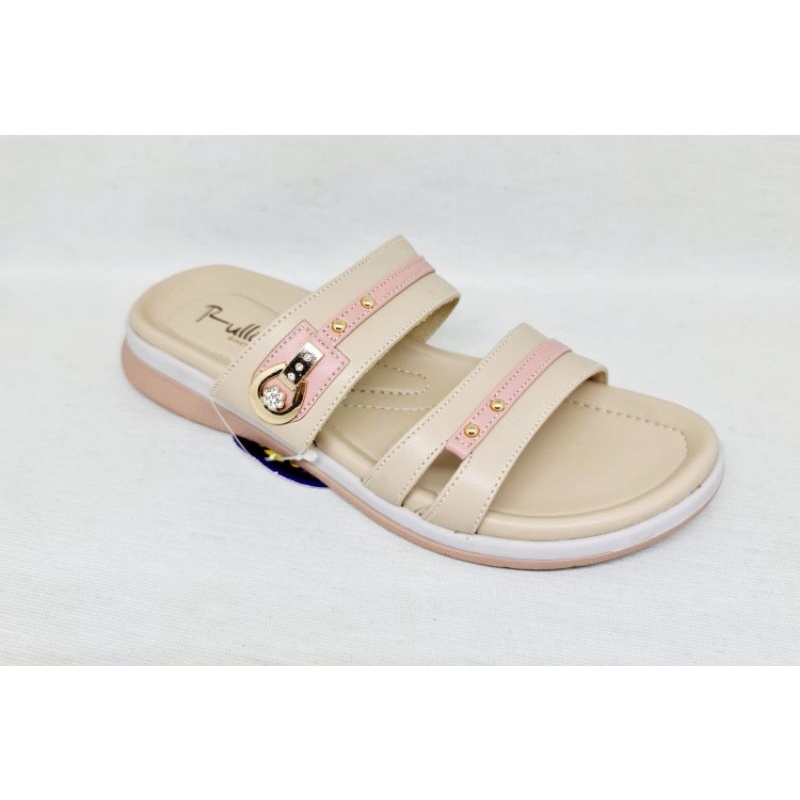 RULLIEF FPL 277 - SANDAL SLOP CASUAL WANITA DEWASA MERK RULLIEF-Cream