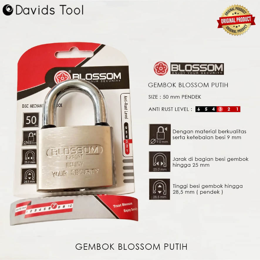 Gembok Pagar Rumah Anti Maling Karat Pager Leher Panjang Stainless Stenlis Gudang Blossom