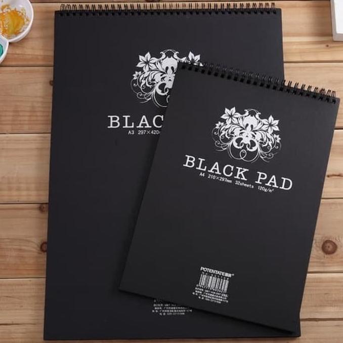 

A5 Potentate Black Pad Wire Book Buku Gambar Lukis Kertas Hitam