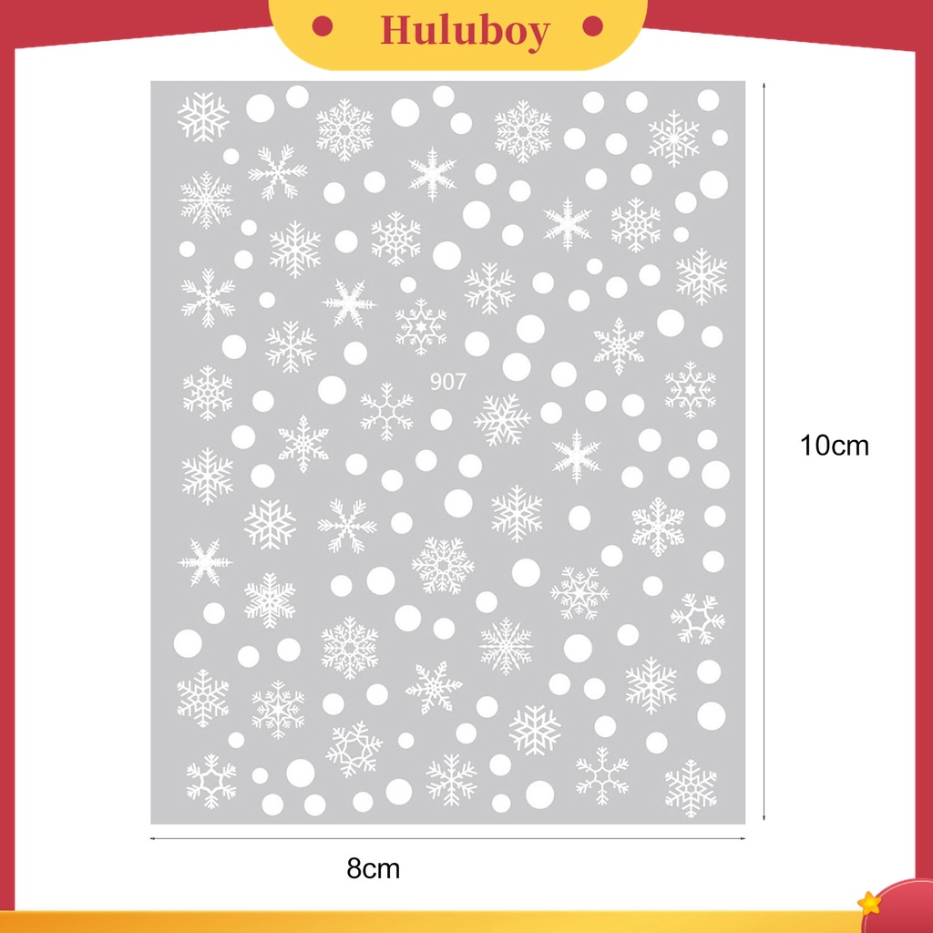 Huluboy Huluboy♡ Stiker Kuku Motif Snowflake Natal Untuk Wanita