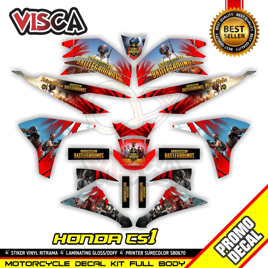 Decal Cs1 Full Body Stiker Cs1 Full Body Striping Cs1 Full Body Striping Honda Cs 1 Variasi PUBG