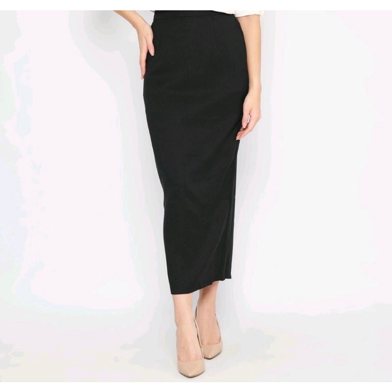 ROK HITAM KANTOR WANITA/ROK PANJANG HITAM / ROK BAHAN HITAM/ROK MAGANG BAHAN BAGUS NYAMAN D PAKAI