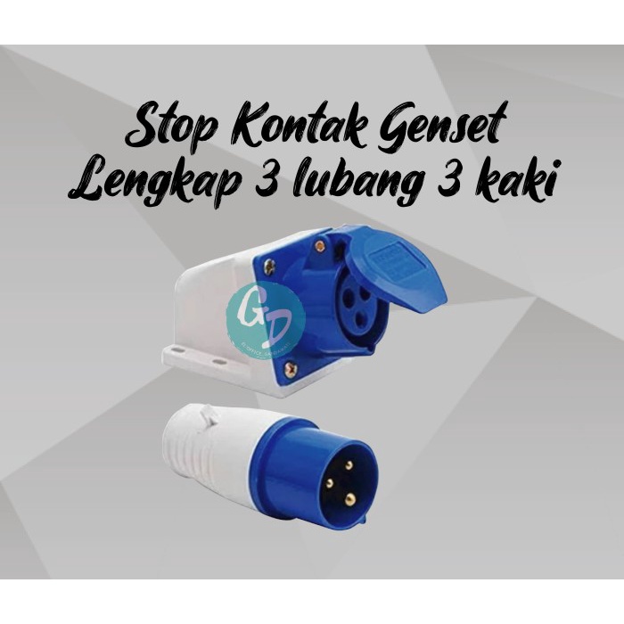 Wqwq301S Stop Kontak Genset 32 Ampere 3 Lubang 3 Kaki Socket Ip 44 Bnn Colokan Q20Q1W2Rr