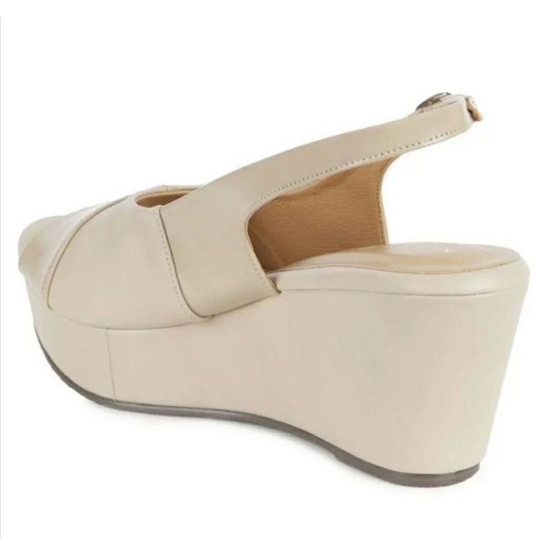 Sepatu Wedges Megan Beige Big Size 41-42-43-44-45 Sepatu Sendal Formal Pesta IMPOR Size Besar Beige, 41