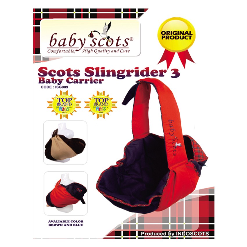 Gendongan Samping3 Babyscots / Baby Scots Slingrider Baby Carrier3 ISG009 Coklat