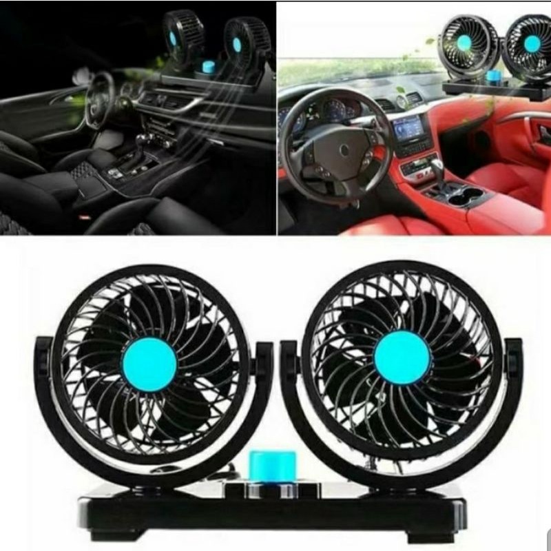 Kipas Angin Mobil Head Fan 12v Double DC Rotasi 360 Derajat