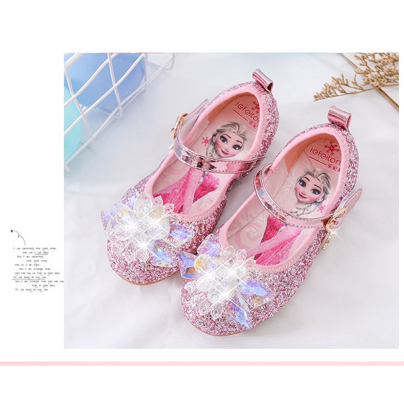 SEPATU ANAK PEREMPUAN KRISTAL ELSA FROZEN SEPATU FLAT SHOES ANAK PANSUS BLINK GLITTER PH 7078-1