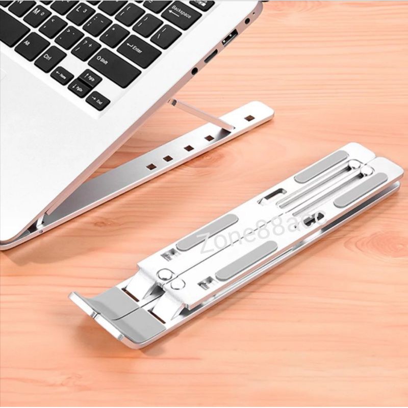 Holder Laptop Macbook Standing Tablet Portable Dudukan Aluminium Alloy Multifungsi Universal