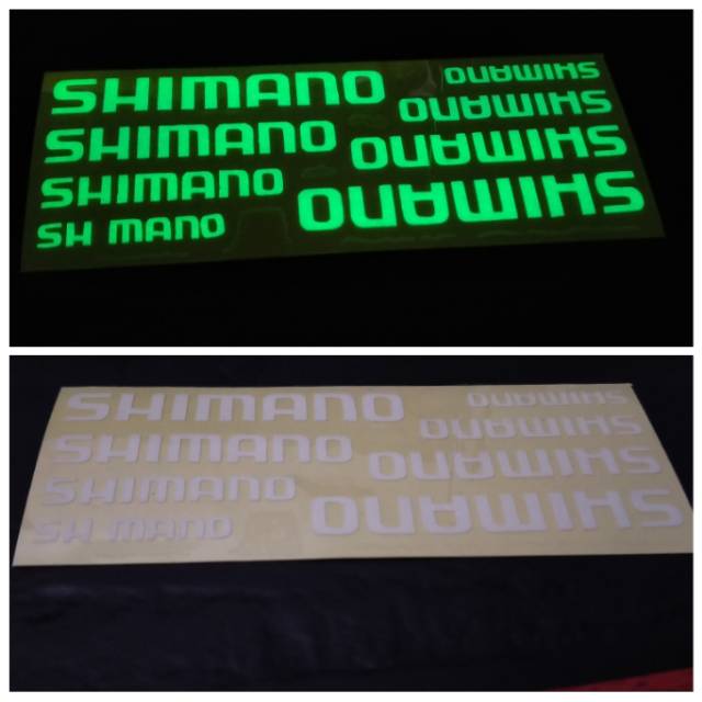 Glow Cutting Sticker SHIMANO Mini Glow In the dark CROME Reflektif Stiker