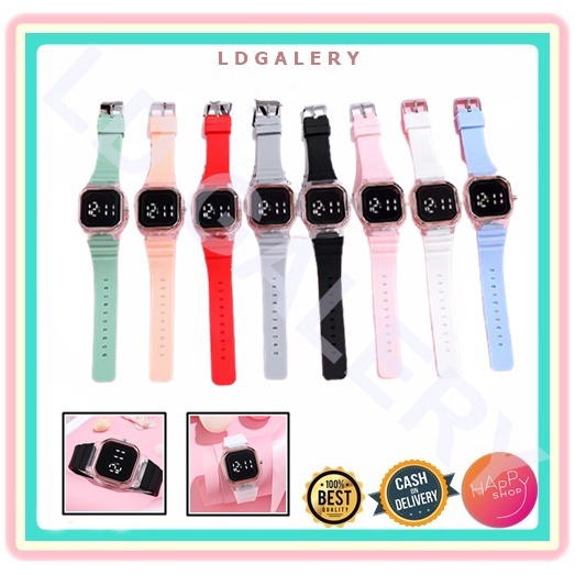 LDG J027 Jam Tangan Rubber Digital LED Pria & Wanita Fashion Murah