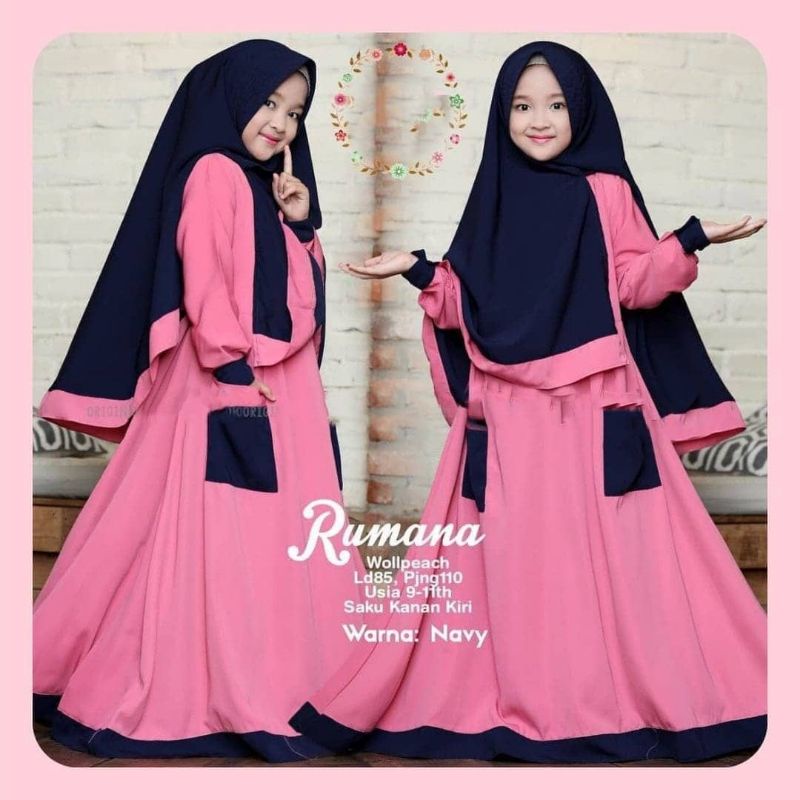 Gamis Anak Syari Trbaru Nibras Nsap 69 [Bisa Cod] Gamis Anak Perempuan Tanggung Rumana Syari Kids / 