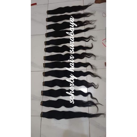PROMO(1 Helai) Rambut sambung 65cm standart Rambut asli /human hair