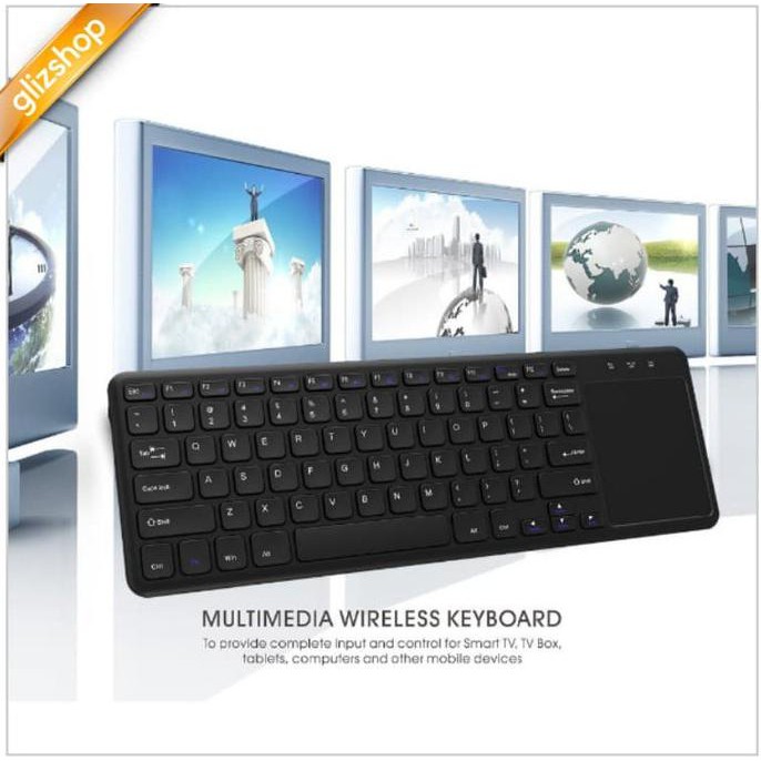 Ready&Siapkirim Keyboard Wireless Dengan Touchpad / Smart Tv / Samsung / Lg / Led - Hitam