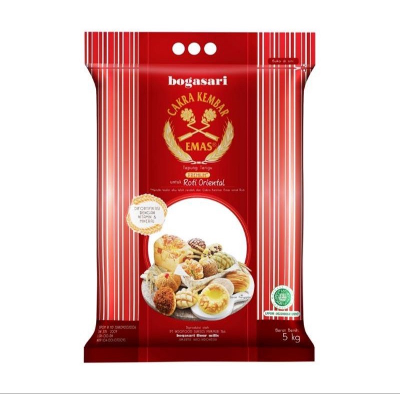 

TEPUNG TERIGU CAKRA KEMBAR EMAS ORIENTAL 5 KG