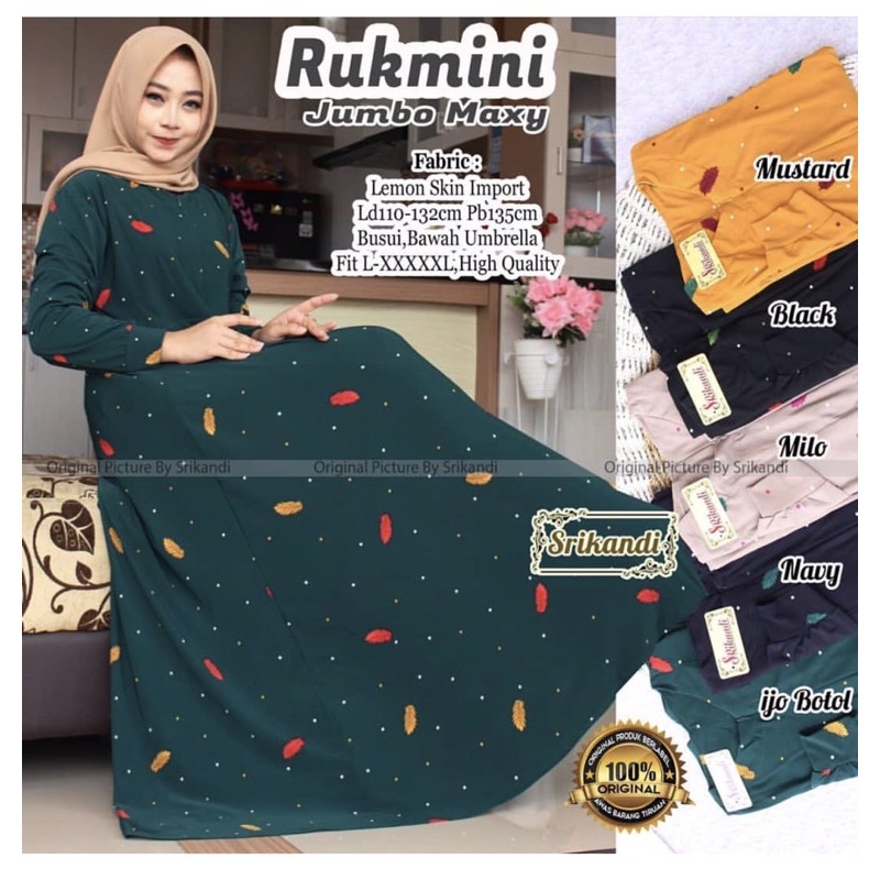 Rukmini Maxy - Gamis Lemon Skin Premium Busui - Rukmini Jumbo Maxy / 035 - 5103 / 033-5566