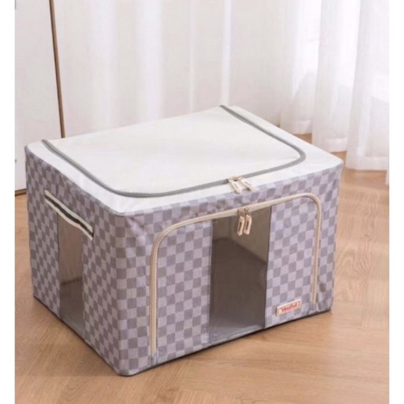 Kotak penyimpanan serbaguna Storage box 66L  motif damier