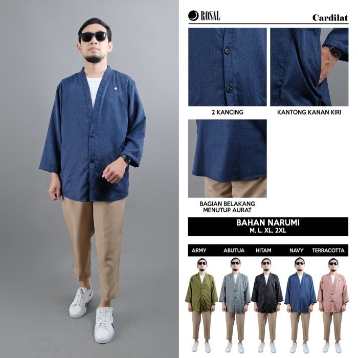 Cardilat ROSAL Cardigan Sholat Shalat Outer Kimono Pria Dewasa