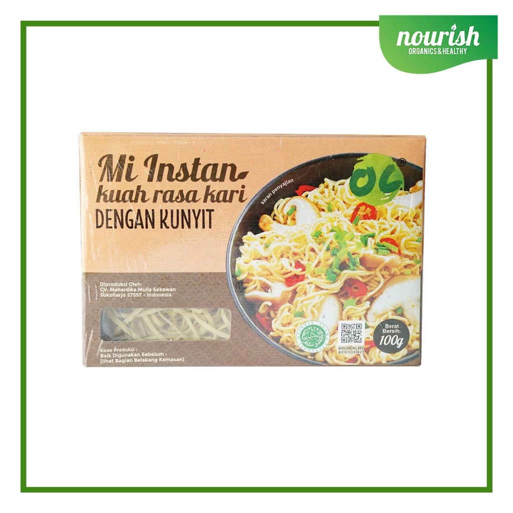 Organic Center, Mie Instant Curry 100 gr (NO MSG)