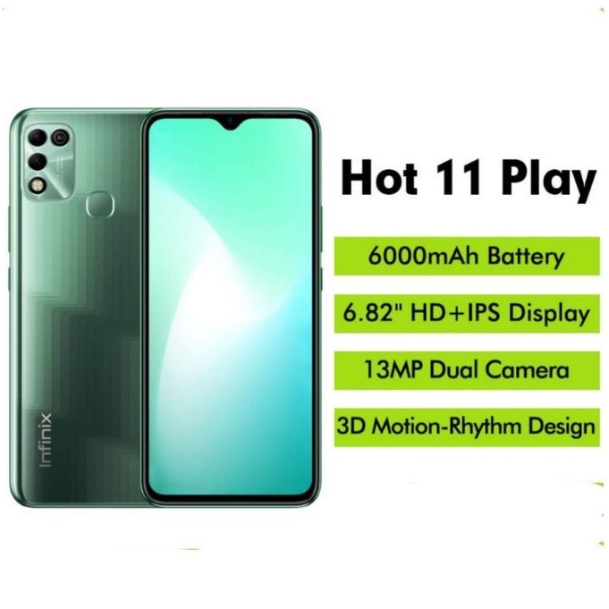 INFINIX HOT11PLAY HOT11 PLAY 4 64 RAM 4GB ROM 64GB 4/64 NEW ORI ASLI GARANSI RESMI INDONESIA BARU NEW GEESS