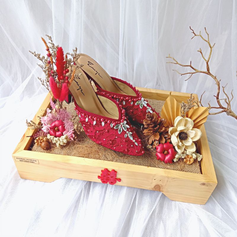 Termurah ( AGRINA beads heels) Sepatu Wedding|| sepatu brukat || Wedding shoes