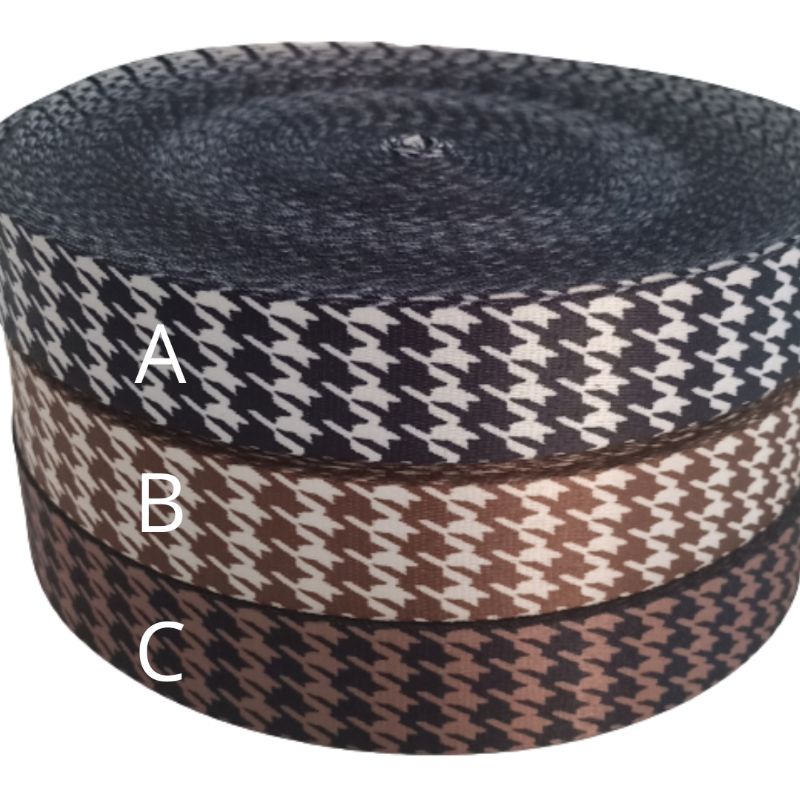 1 Rol Webbing 3.8 cm motif houndstooth