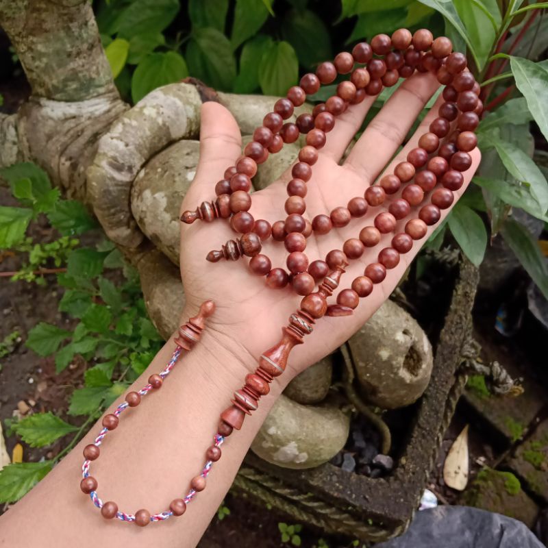 Tasbih Kayu Setigi Wulung Asli Kualitas Tasbih Antik Super Size 9mm, Kayu Langka Bertuah Nusantara Asli