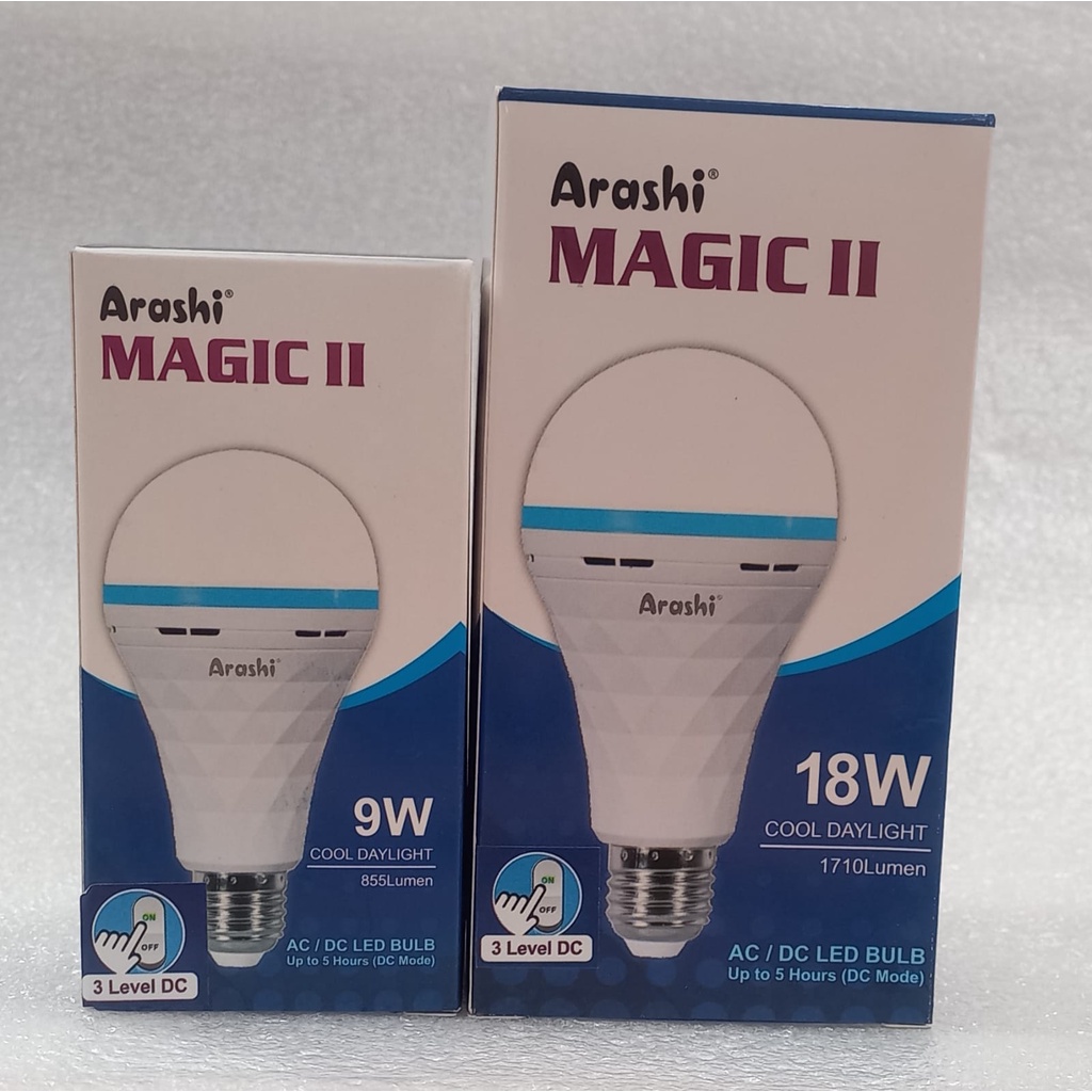 LED darurat Arashi Magic II New Lampu LED Emergency 18 Watt 3 Mode