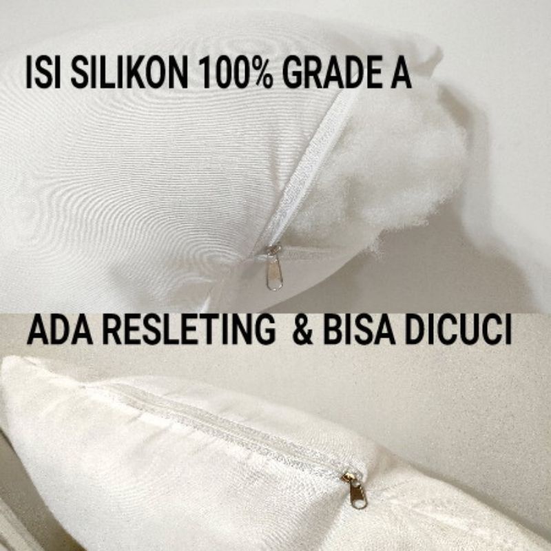 Bantal guling hotel jumbo PREMIUM 100% isi silocone grade A ada resleting bisa dicuci