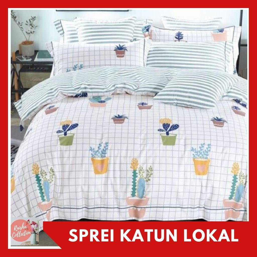 RC Sprei Bahan Katun Local ( Full Cotton 100 % ) Uk Queen size 160*200 dan King 180x200