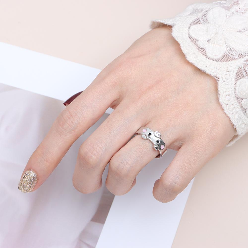 Cincin Nanas Babi Hadiah Hari Valentine Wanita Pria Piggy Retro Vintage Kreatif Hewan