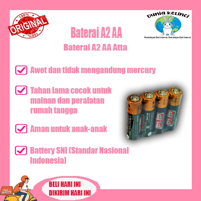 Battery Baterai Batere Batre A2 AA Remote Mainan Senter Jam