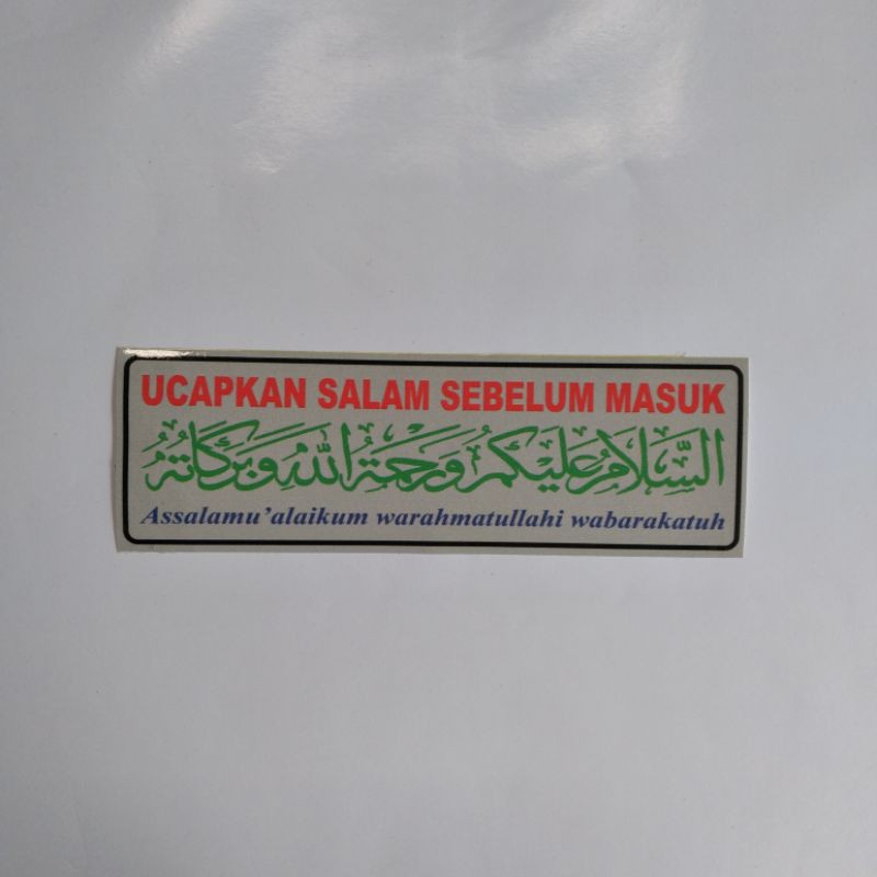 stiker ucapkan salam assalamualaikum sticker pintu