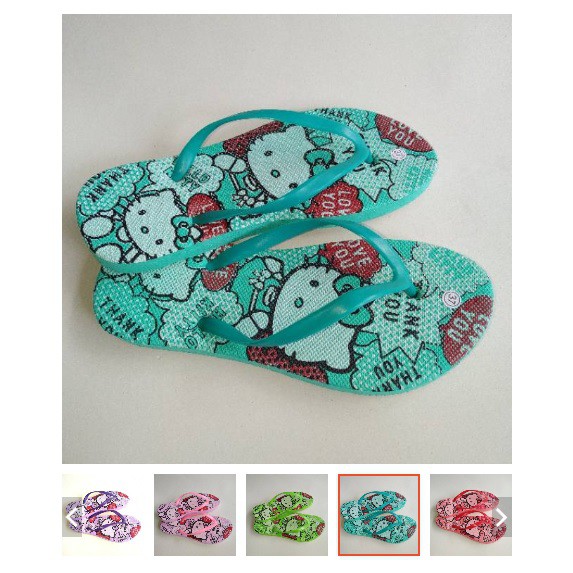 Terlaris Sandal Hello Kitty size 36-40 kode HK sandal jepit wanita motif hello kitty