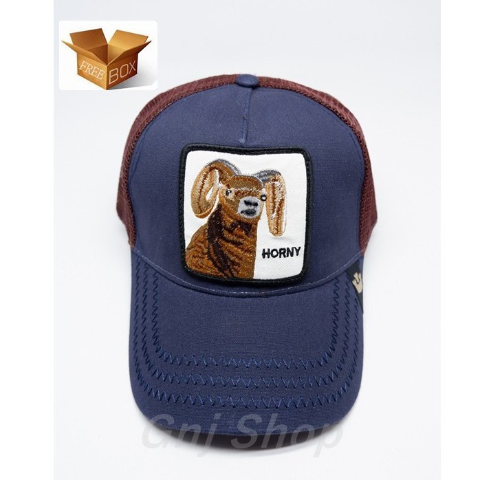 Topi Pria Topi Baseball GOORIN BROS HORNY UNISEX IMPORT ( FREE BOX/DUS ) - Biru(N8W6) Topi Baseball 