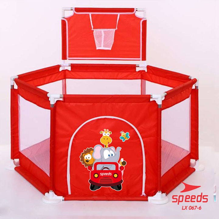 Playpen Pool Balls SPEEDS Pagar Kolam Anak / Bayi Pagar Anak Playpen Anak Keselamatan Barrier 067-7-Merah Bulat
