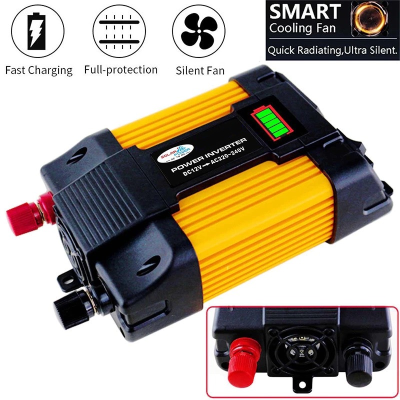 Car Power Inverter Transformer DC 12V to AC 220V 6000W - Tcy101 - Yellow